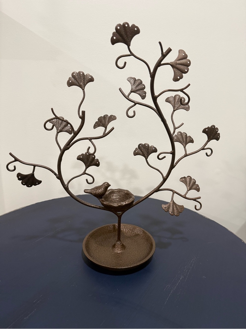 Metal Tree/ Bird Nest Jewelry Earring Necklace Organizer 17”